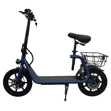 Delorean 450W Seated E-Scooter with Rear Basket & Dual Rear Suspension ...