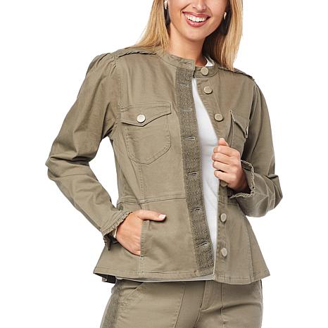 Democracy Stretch Twill Peplum Jacket - 20423037 | HSN