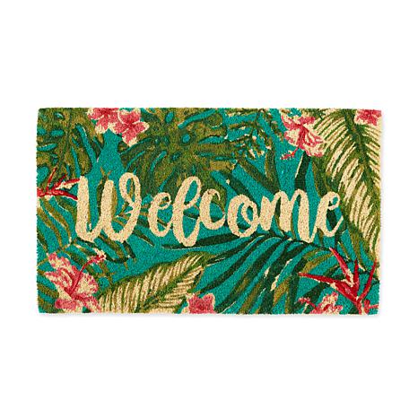 Tropical Leaf Rubber Doormat