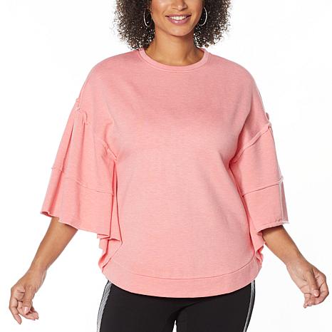 pink ruffle sweatshirt