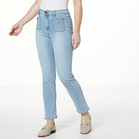 DG2 by Diane Gilman Slub Stretch Denim Straight-Leg Jean - 21924515 | HSN