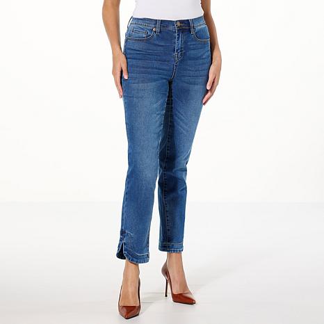 DG2 by Diane Gilman Virtual Stretch Denim Curved-Hem Ankle Jean