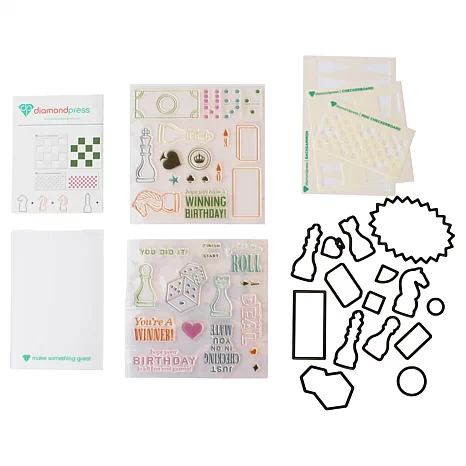 Diamond Press You're a Winner Stamp, Die and Stencil Kit - 23523311 | HSN