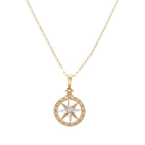 Dieci 10K Gold 2-tone Traveler Compass Pendant with Chain