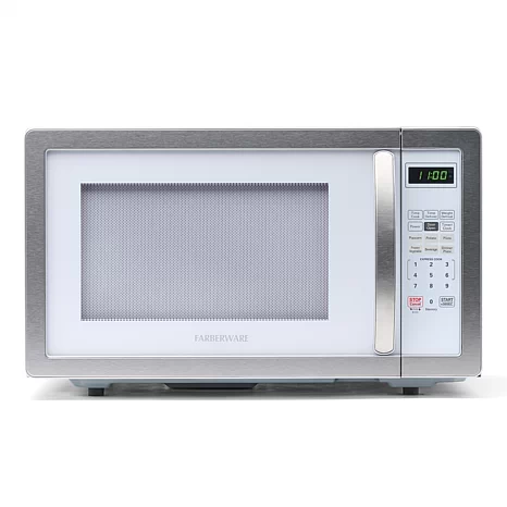 Farberware Classic 1.1 cu. ft. 1000-Watt Microwave - White & Platinum - 9450507 | HSN