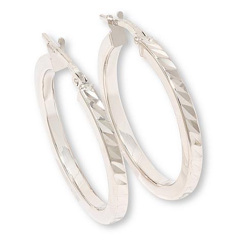  Fiorenza Diamond-Cut Hoop Earrings dealfomo