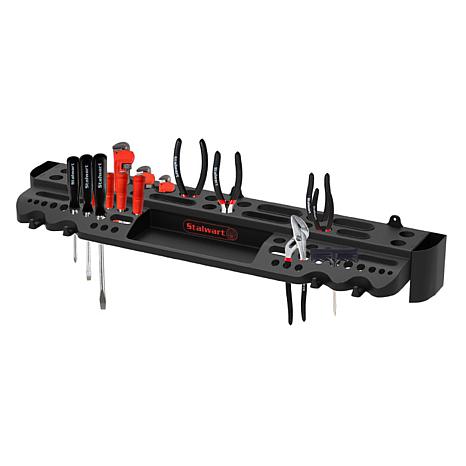 Fleming Supply Wall Mountable 61 Slot Tool Storage Shelf