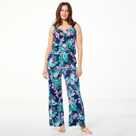 G by Giuliana 2-piece Peached Jersey Knit Tank Top & Wide Leg Pant Set
