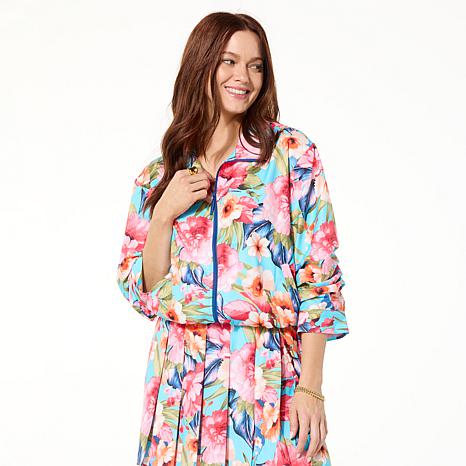 G by Giuliana Court to Resort Ruched-Sleeve Zipper Jacket G by Giuliana Court to Resort Ruched-Sleeve Zipper Jacket
