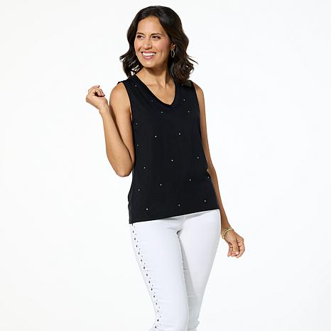 G by Giuliana EcoLuxe Tank Top with Rhinestones G by Giuliana EcoLuxe Tank Top with Rhinestones