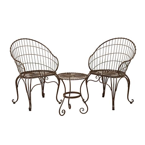 Gerson Company 3 Piece Antique Bronze Metal Bistro Set 9647998 Hsn