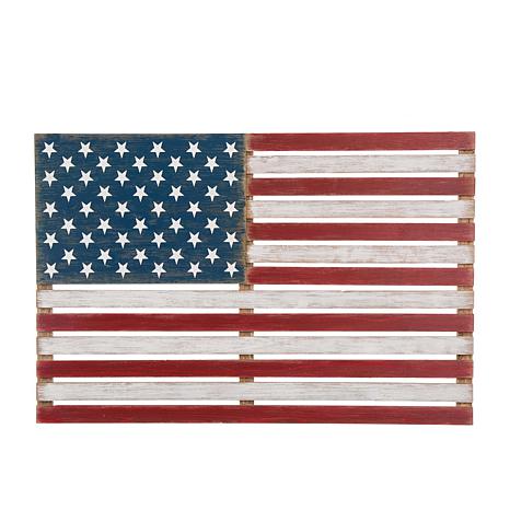 Glitzhome 42in L Wooden Patriotic Americana National Flag Wall Decor ...