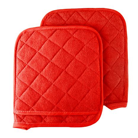 Hastings Home Pot Holder Set, 2 Piece Oversized Heat Resistant Quilted Cotton  Pot Holders By Hastings Home (Blue) - Durable, Easy Storage, Firm Grip in  the Kitchen Towels department at