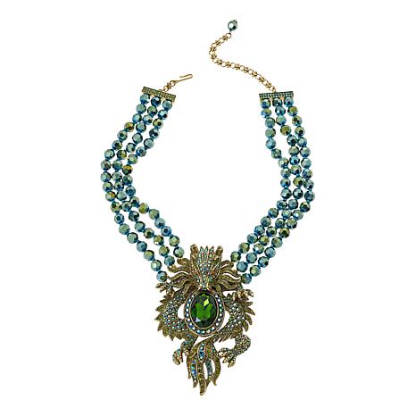 Heidi Daus Dragon Friend Crystal 3-Row Beaded Drop Necklace - 22390051 ...