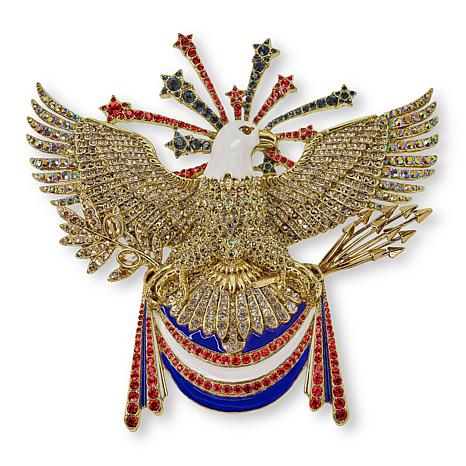 Heidi Daus Freedom Reigns Crystal and Enamel Eagle Pin