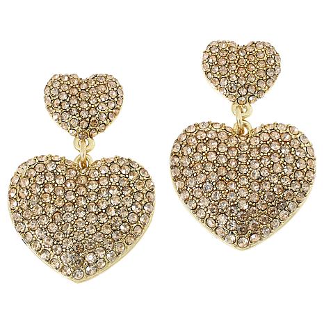 Heidi Daus Heidi's Love Locket Crystal Heart Drop Earrings