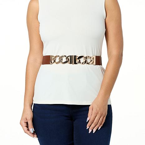 Metal Chain-detail Waist Belt - Black - Ladies