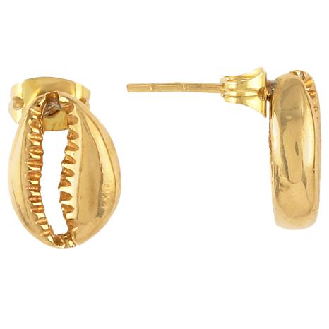 Jam+Rico Handcrafted Cowrie Stud Earrings - 10090562 | HSN