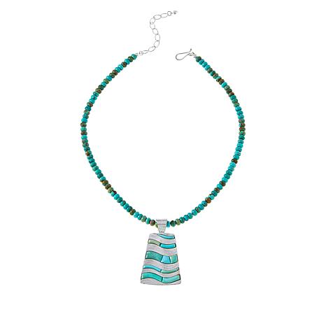 Jay King Gallery Collection Inlaid Turquoise Pendant with Necklace ...