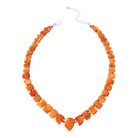 Jay King Orange Spiny Oyster Draped Necklace - 22344936 | HSN