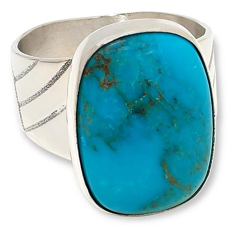 Jay King Sterling Silver Maidenhair Turquoise Ring