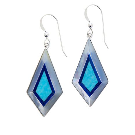 Jay King Sterling Silver Multigemstone Inlay Drop Earrings - 20898301 | HSN