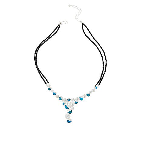 Jay King Sterling Silver Turquoise And Black Spinel Necklace 20311043