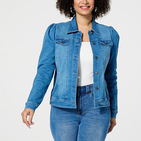 Lacey Chabert Puff Sleeve Denim Jacket - 22180293 | HSN