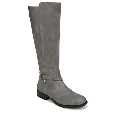 calf high suede boots