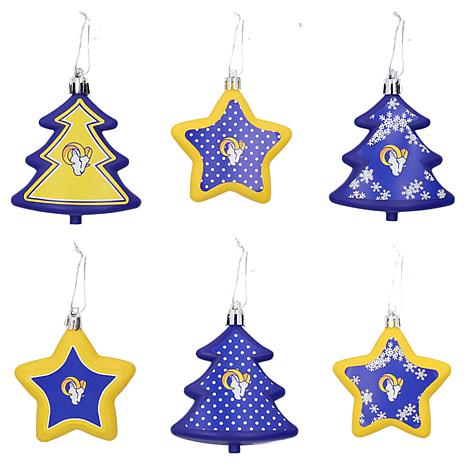 New York Giants Six-Pack Shatterproof Tree And Star Ornament Set