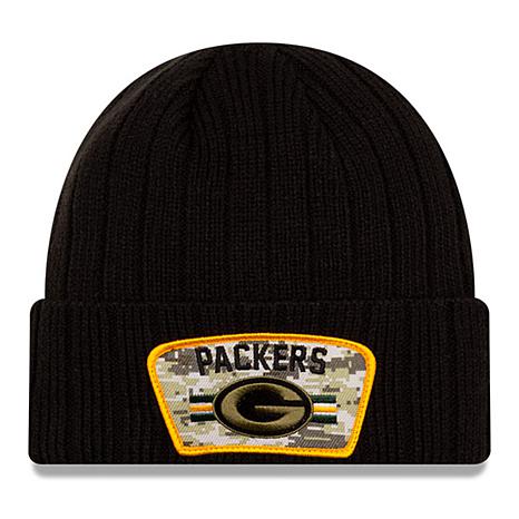 Men's New Era Black Green Bay Packers 2021 Salute to Service Trucker 9TWENTY Adjustable Hat