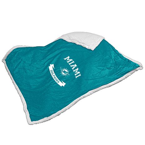 Logo Brands Miami Dolphins Raschel Throw Blanket