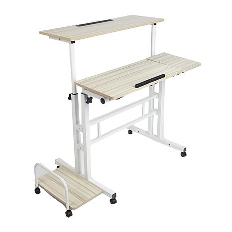 Stand Up Desk Store Rolling Adjustable Height Two Tier Standing