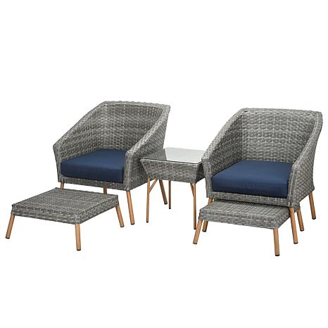 National Outdoor Living 5pc Gray All Weather Pe Wicker Furniture Set 20485148 Hsn National Outdoor Living 5pc Gray All, Hsn Outdoor Furniture