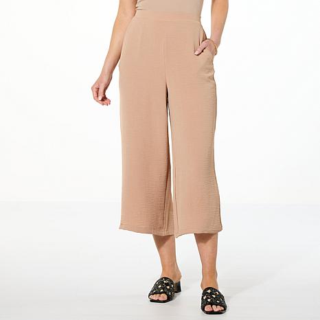 パンツ RN Nina Leonard Textured Wave Culotte Pant with Pockets