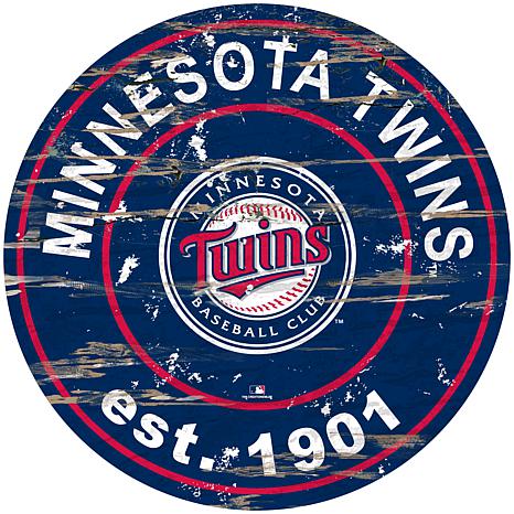 MLB Minnesota Twins Baseball Logo Glass Framed Panel