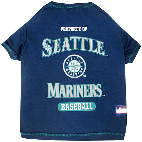 MLB Seattle Mariners Pets First Pet Baseball Jersey - Navy XS
