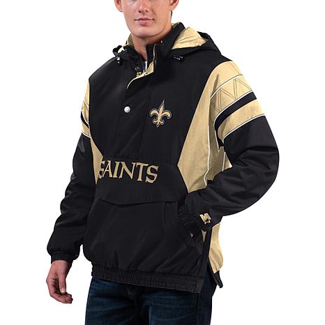 Football Fan Shop Officially Licensed NFL 1/2 Zip Pullover Hooded Jacket - Saints