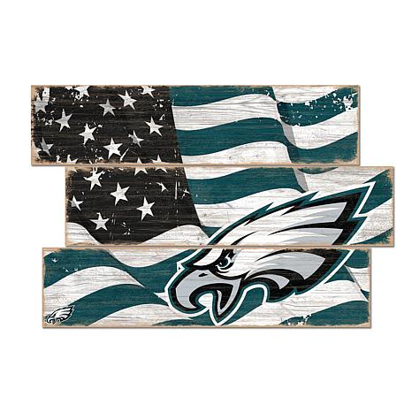 Officially Licensed NFL Flag 3 Plank Wall Sign - Philadelphia Eagles