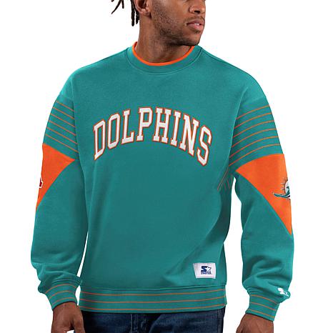 Football Fan Shop Officially Licensed NFL Crew-Neck Sweatshirt by Starter - Dolphins