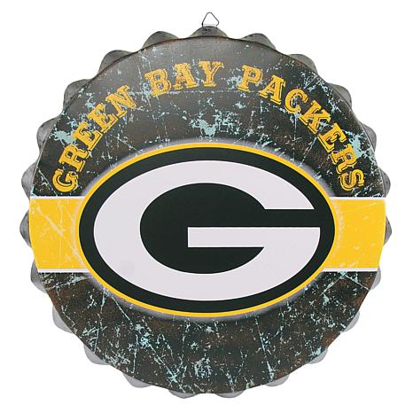 Officially Licensed NFL Distressed Metal Bottle Cap Sign