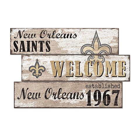 24 NFL New Orleans Saints Round Distressed Sign