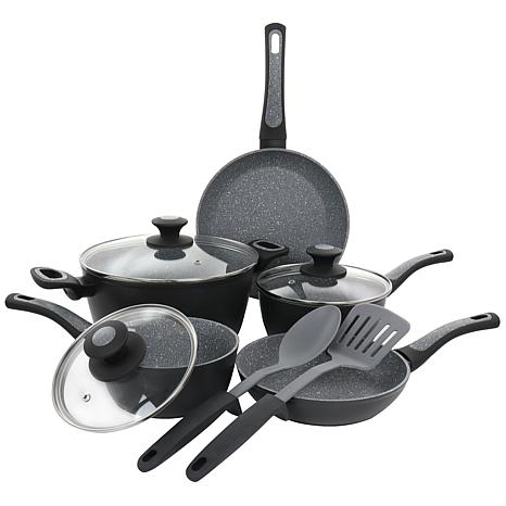 Oster Ashford 10-Piece Aluminum Non-Stick Cookware Set (Black