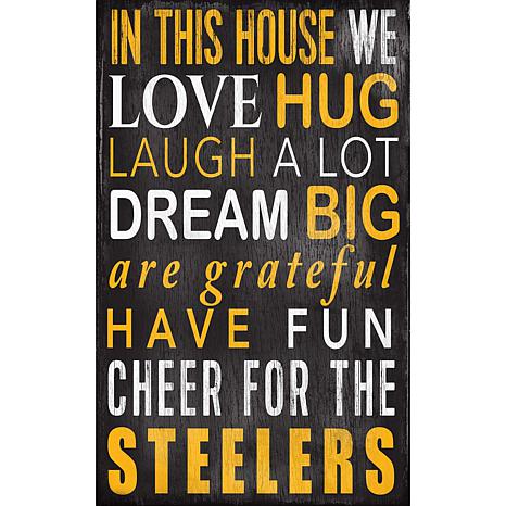 Officially Licensed NFL Flag Plank Wall Sign Pittsburgh