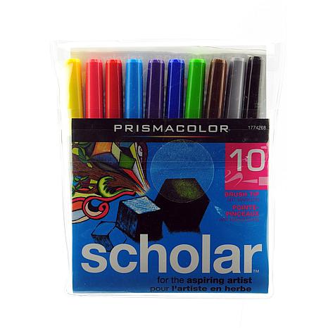 Prismacolor Brush Tip Scholar Markers - Set of 10