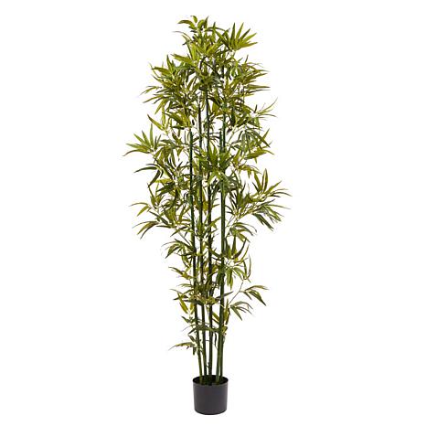 Pure Garden 6' Tall Artificial Bamboo Plant with Green Trunk - 9097869 ...