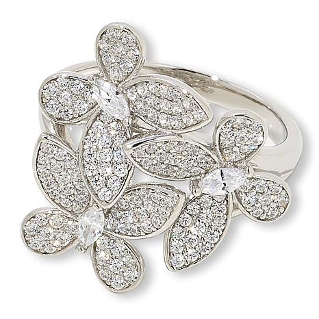Radiance by Absolute™ 1.40ctw Simulated Diamond Butterfly Flight Ring