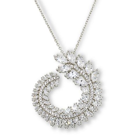Radiance by Absolute™ 9.20ctw Sterling Silver Swirl Pendant with Chain