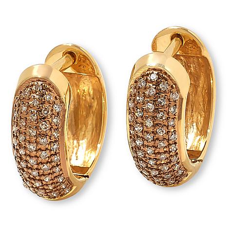 Rarities Gold-Plated 1/4cttw Diamond Huggie Hoop Earrings