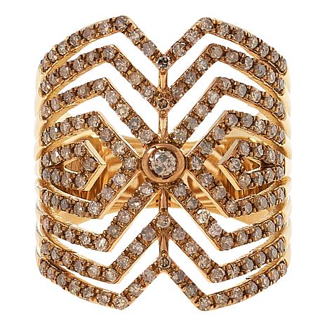 Rarities Gold-Plated 1ctw Colored Diamond Art Deco Ring - 20881396 | HSN